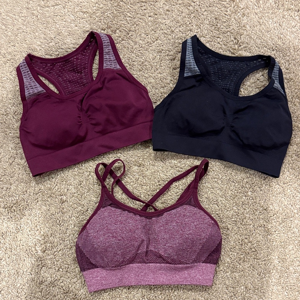 Women's Support Sports Bra - Wine, Black, Heather Wine